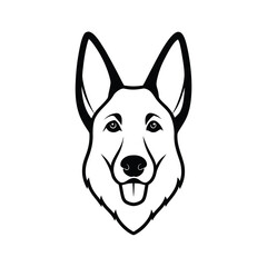 German shepherd dog head vector illustration