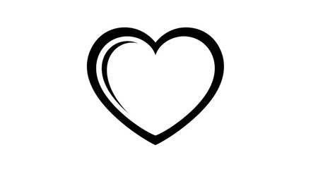 Heart outline with swirling detail isolated on a transparent background
