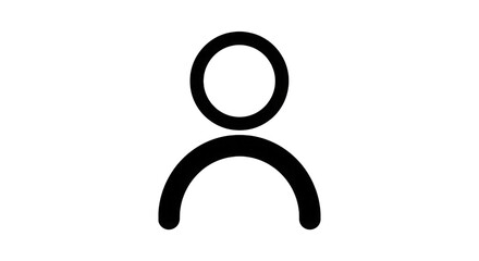 Human silhouette icon isolated on a transparent background