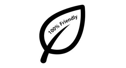 Leaf symbol with text isolated on a transparent background