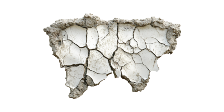 Cracked Earth Texture. Symbol Of Drought And Environmental Challenges Isolated On Transparent Background