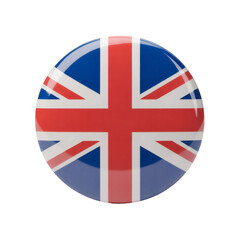 Union Jack glossy button shows British pride with a patriotic design for national celebrations and events.