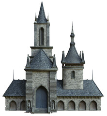 Obraz premium 3D rendered medieval building with towers - 3D illustration
