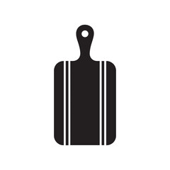 Basic Kitchen Cutting Board with Handle Icon Silhouette Vector Sign Symbol