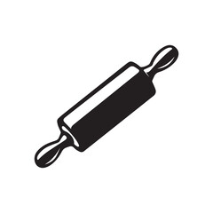 Kitchen Rolling Pin Vector Icon Silhouette Sign Symbol
