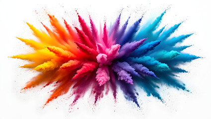 Obraz premium Rainbow of Colors: a vibrant explosion of colorful powder creates a mesmerizing display of rainbow hues, radiating energy and joy.