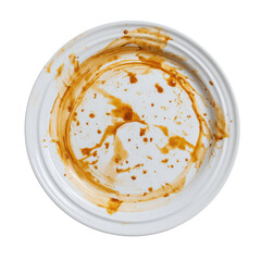 Empty plate with sauce on transparent Background