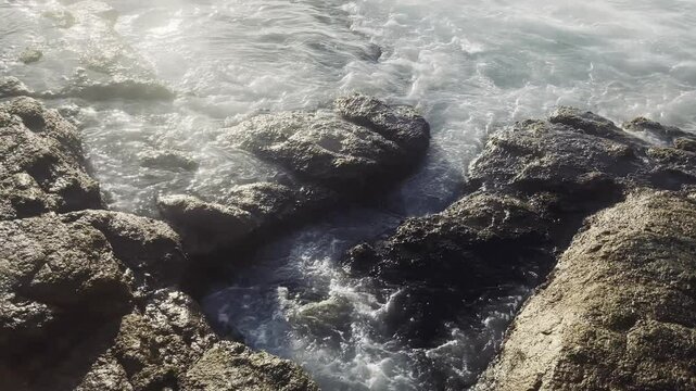 waves on the rocks