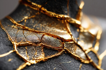 Exploring the intricate beauty of kintsugi art in human form reflecting trauma and healing