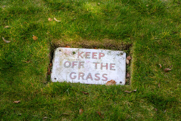 Keep Off The Grass Sign