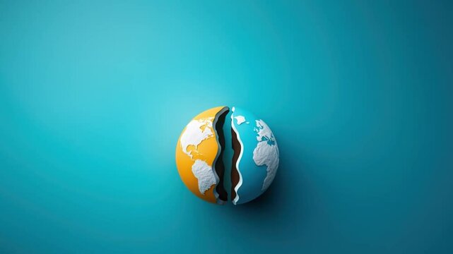 Global air pollution impact earth shown by split globe with pm 2.5 affecting air quality and environment damage symbolized by