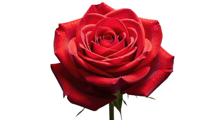 Red Rose With Water Droplets isolated on a transparent background