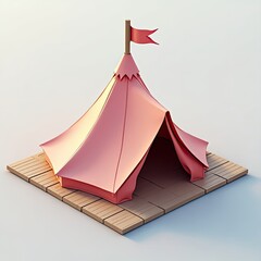 Cozy Teepee Glamping Tent on Wooden Deck for Outdoor Living