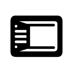 Fototapeta premium Simple minimalist silhouette of a digital screen and winning concept in black