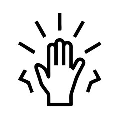 Obraz premium A simple open hand gesture silhouette design with futuristic light projections