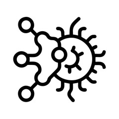 Obraz premium Highly stylized simple silhouette of a single cell with futuristic vector design