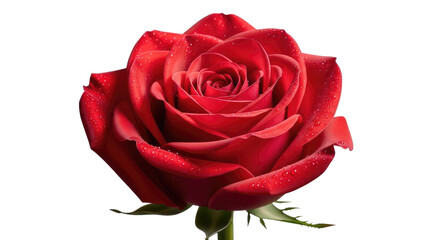 Red Rose With Water Droplets isolated on a transparent background