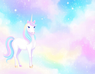 Unicorn Aurora Gradient Magical Background for Girls and Women