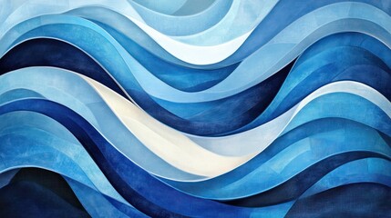 Fluid Transitions of Blue and White: An Abstract Watery Dreamscape