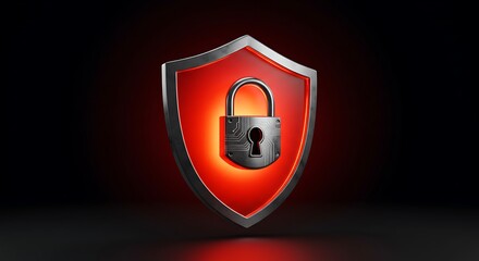 Secure Your Digital Assets Robust Cyber Security Shield Concept. (AI Generated)