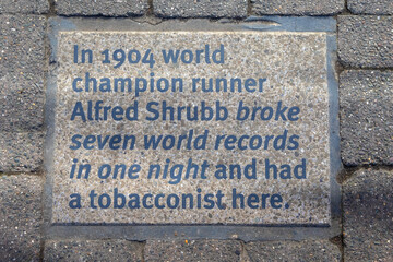 Fototapeta premium Local History Plaque on West Street in Horsham, West Sussex
