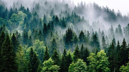 Fototapeta premium Misty mountain forest (1)