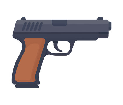 Handgun illustration, pistol, weapon vector