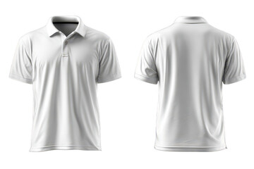 Blank white polo shirt, front and back views (57)