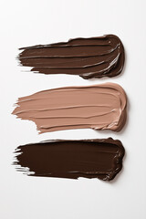 Mocha mousse, brown paint strokes on white canvas, artistic background, texture