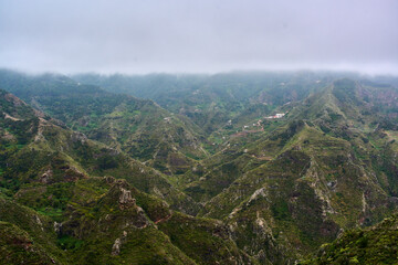 Fototapeta premium Anaga misty mountain ridge