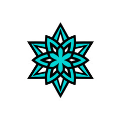 Obraz premium Cyan star shines brilliantly isolated minimal style