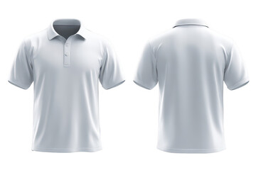 Blank white polo shirt, front and back views (77)