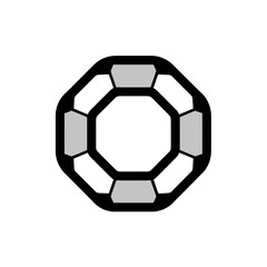 Obraz premium Geometric form shows octagon shape pattern white backdrop