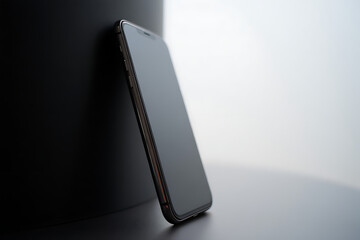 Modern Smartphone Device on Black Surface Technology and Communication