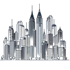 CITY LINE isolated on white background