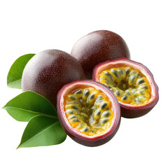 Passion fruit still life on transparent Background