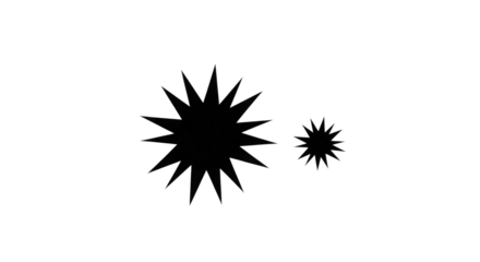 Starburst shapes isolated on a transparent background