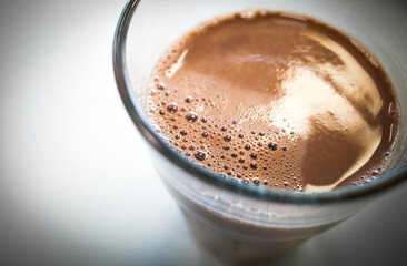 Drinking Chocolate in a transparent glas