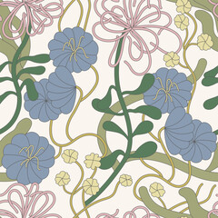 Seamless pattern with chrysanthemums flowers and gerbera daisy flowers. Floral wreath. Decorative flowers background. Floral background for cosmetics packaging