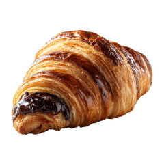 Chocolate filled croissant on transparent Background