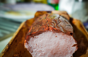 Fresh Meatloaf in Rustic Kitchen Scene
