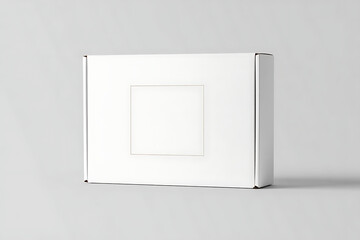 White Corrugated Box Isolated Product Packaging Mockup Template