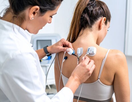 Doctor examining patient's back (1)