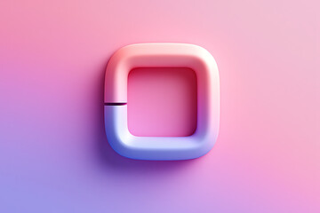 3D Rounded Square Pink Purple Gradient Abstract Design Background