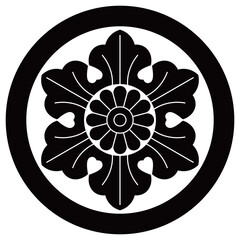 家紋です。丸に六葉といいます。