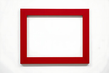 Red Frame on White Background Graphic Design Minimalist Template