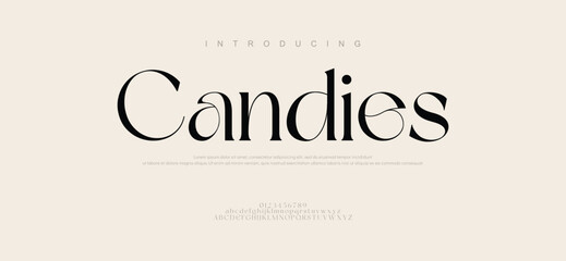 Candies Minimal luxury font alphabet logo. Modern elegant urban fonts for logo, brand etc. 