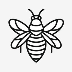 Minimal bee line art icon