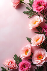 Close-up of blooming carnations in various colors gently layered over a textured background