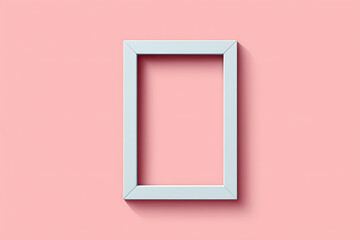 White Frame Mockup on Pink Background Minimalist Design Template